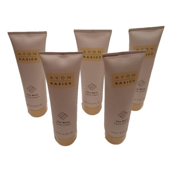 Avon Other - Lot Of 5 VINTAGE AVON Basics Vita Moist Hand Cream 4.2 Oz 1998. New Old Stock